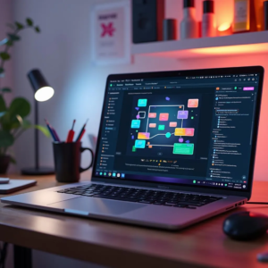 "Screenshot of complex webflow custom interactions in action, showcasing advanced design techniques for website creators."