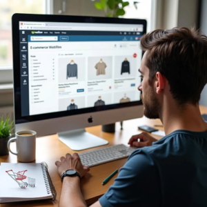 A user-friendly interface showcasing the webflow ecommerce setup process for online store success.