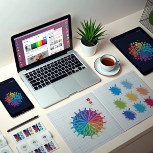 "Illustration of a website showcasing responsive design in Webflow, emphasizing layout versatility on various devices."